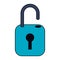 Security padlock unlocked symbol isolated