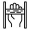 Security palm recognition icon outline vector. Biometric scan