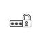 Security password code line icon