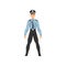 Security Police Officer, Professional Policeman Character in Uniform Vector Illustration