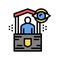 security post color icon vector isolated illustration
