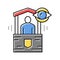 security post color icon vector isolated illustration