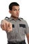 Security or Prison officer pointing finger