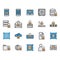 Security and protection related in colorline icon set