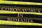 Security Quarantine Tapes with the text` Quarantine` in romanian language- Carantina.  . Pathogenic disease infection