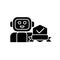 Security robot black glyph icon