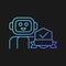 Security robot gradient vector icon for dark theme