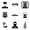 Security service icons set, simple style