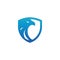 Security shield blue eagle logo design template