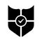 Security, shield, brand protection icon. Black vector design