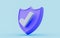 Security shield check mark sign 3d illustration cyber internet safety save