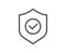 Security shield line icon. Cyber defence sign. Vector