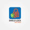 Security shield lock logo design, Anti-virus protection logo.