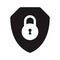 Security shield or virus shield lock icon with line art for apps and websites