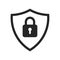 Security shield or virus shield lock line art icon