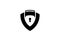 Security Solutions Minimal Symbol Design. Vector Logo Template. An online database shield protection safe guard in a briefcase for