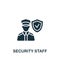 Security staff icon. Monochrome simple sign from security collection. Security staff icon for logo, templates, web