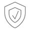 Security status thin line icon, safety and protect, shield sign, vector graphics, a linear pattern