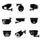 Security surveillance camera, CCTV vector icons