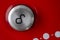 Security system button, red background