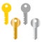 Security system concept represented by key icon. isolated and fl
