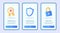 Security verified account protection guard secure lock for mobile apps template banner page UI with three variations