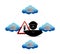 security warning. Hacker access to cloud computing