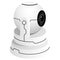 Security web camera. New futuristic inconspicuous technology with gray microphone for video surveillance of property.
