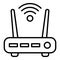 Security wifi router icon, outline style