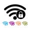 Security wifi sign flat icon vector illustration Password Wi-fi symbol. Wireless Network