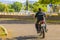 Security Worker Driving Motorcycle, Mendoza Capital, Argentina