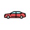 sedan car color icon vector illustration