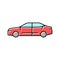 sedan car color icon vector illustration