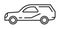 Sedan car icon vector in fine line style. A minivan with a trunk for family, work