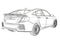 Sedan Honda Civic 2017 graphic Sketch. 3D Illustration.