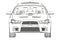 Sedan Mitsubishi Evolution X Sketch. 3D Illustration.