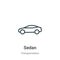 Sedan outline vector icon. Thin line black sedan icon, flat vector simple element illustration from editable transportation