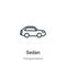 Sedan outline vector icon. Thin line black sedan icon, flat vector simple element illustration from editable transportation