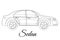 Sedan, saloon car body type outline