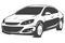 Sedan vector black illustration isolated on white background. Hand drawn illustration.