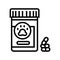 sedative medications for pets line icon vector illustration