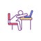 Sedentary workplace behavior RGB color icon