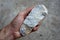 A sedimentary chert rock in the hand