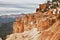 Sedimentary rock formations in bryce canyon park