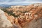 Sedimentary rock formations in bryce canyon park