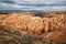 Sedimentary rock formations in bryce canyon park