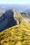 Sedlena greda in the national park Durmitor Montenegro and a tourist in the distance