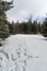 Sedlo Knehyne saddle in winter Moravskoslezske Beskydy mountains in Czech republic