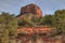 Sedona, Arizona has beautiful orange rocks and pillars in the desert