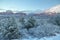 Sedona and its famous red rocks after snowfall